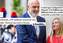 Mediat italiane: Rama – Meloni, takim në 2-vjetorin e dështimit të kampit të Gjadrit