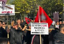 Protestë kundër projektligjit për barazinë gjinore para Kuvendit