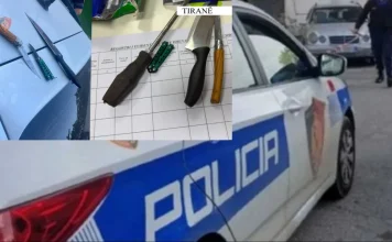 Thika, kaçavida dhe maska/ Policia parandalon përplasjen mes të miturve në Kombinat
