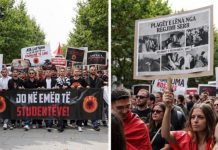 Protestë masive e studentëve në Prishtinë kundër vendimit të Hagës
