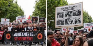 Protestë masive e studentëve në Prishtinë kundër vendimit të Hagës