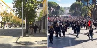Protestuesit e PD nisin marshimin drejt Ministrisë së Arsimit, i bashkohen studentëve
